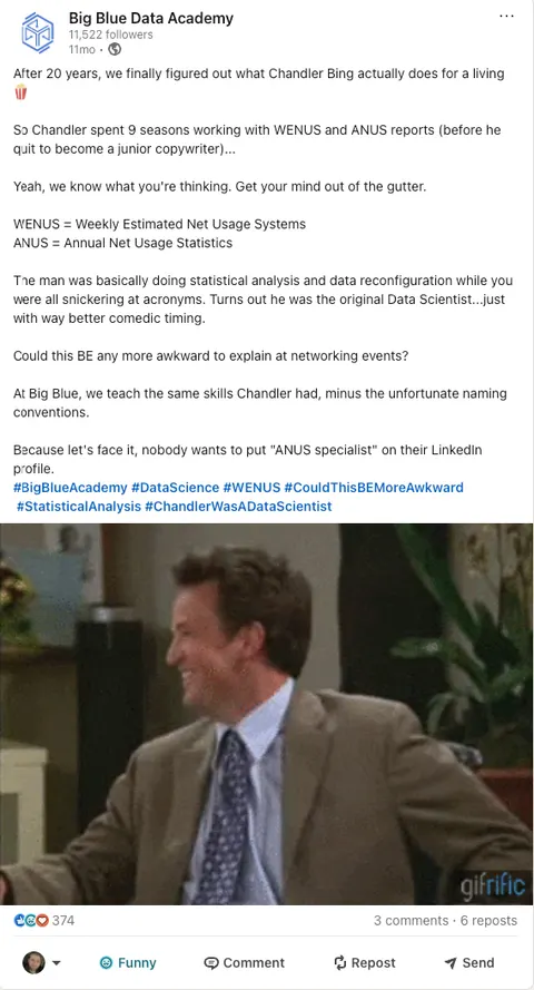 Viral LinkedIn post, Chandler