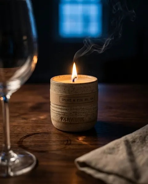image lighted KILNWORK sented candle